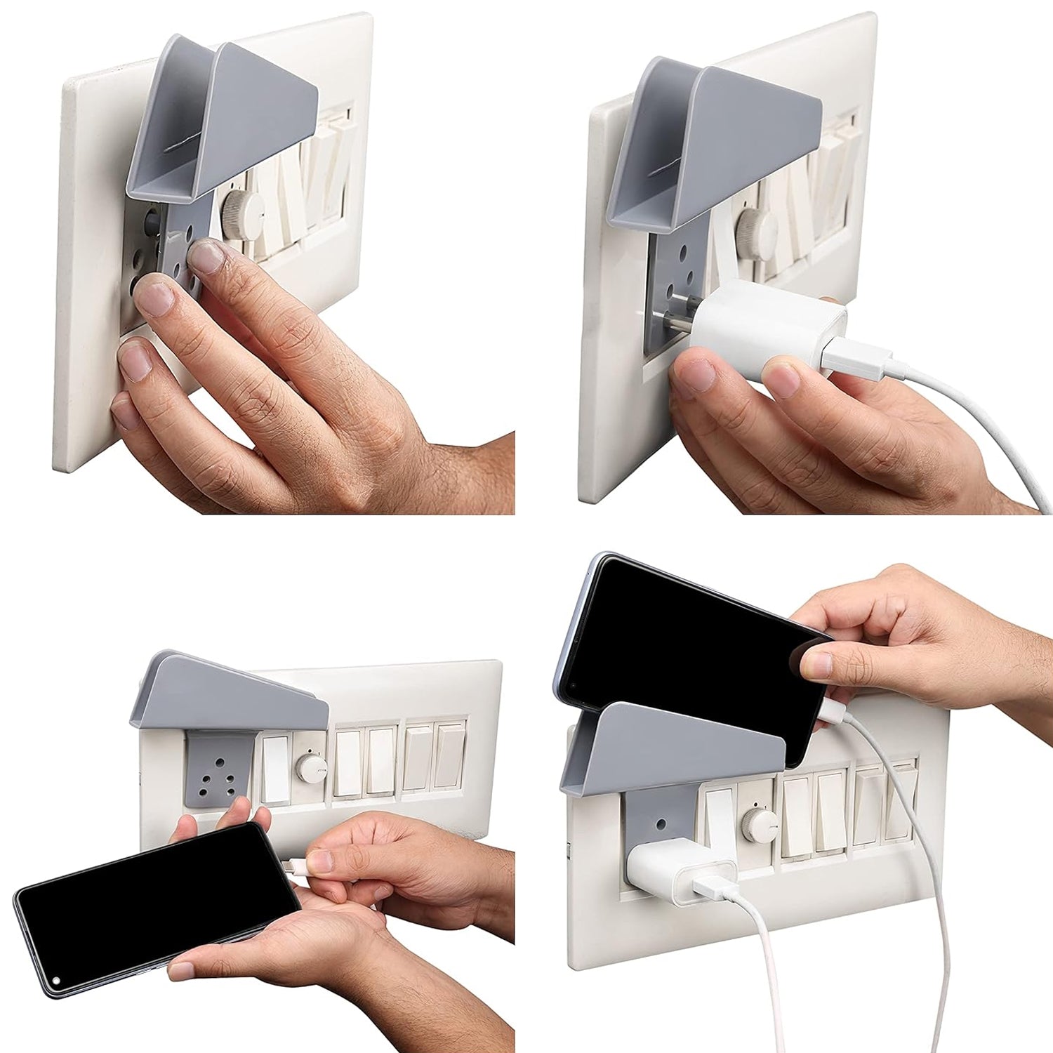 Plastic Secure Mobile Phone Charging Stand Holder (1 Pc / Mix Color) Plastic Secure Mobile Phone Charging Stand Holder (1 Pc / Mix Color)